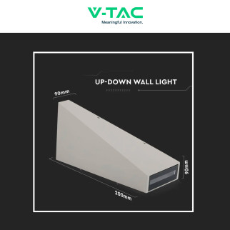 VT-826 Lampada LED da Muro 4W SMD IP65 Colore Grigio V-Tac