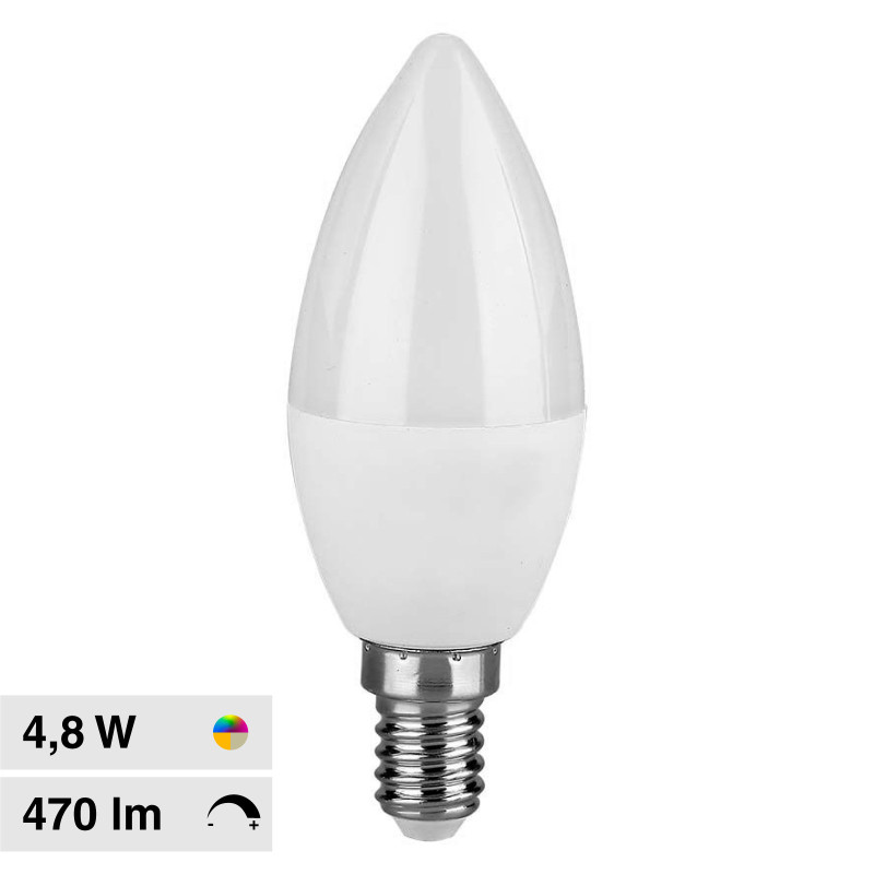 VT-2214 Lampadina LED C37 4,8W E14 RGB+W Dimmerabile V-Tac