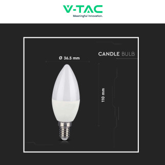 VT-2214 Lampadina LED C37 4,8W E14 RGB+W Dimmerabile V-Tac