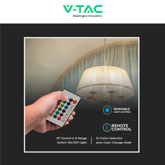 VT-2214 Lampadina LED C37 4,8W E14 RGB+W Dimmerabile V-Tac