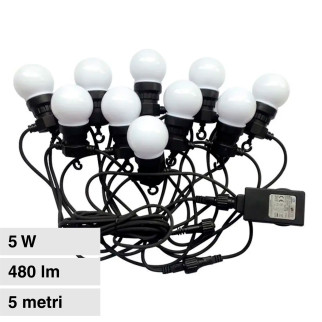 VT-70510 Catena da 10 Lampadine LED MiniGlobo IP44 V-Tac