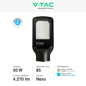 VT-15057ST Lampada Stradale LED 50W SMD Lampione IP65 V-Tac