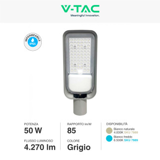 VT-150050ST Lampada Stradale LED 50W SMD Lampione IP65 V-Tac