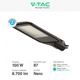 VT-15110ST Lampada Stradale LED 100W SMD Lampione IP65 V-Tac