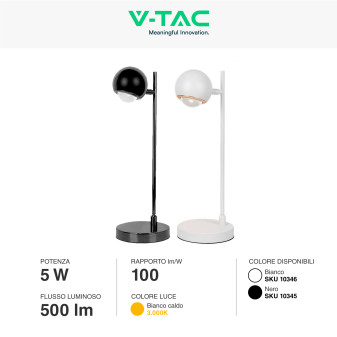 VT-7506 Lampada LED da Tavolo 5W in Metallo V-Tac