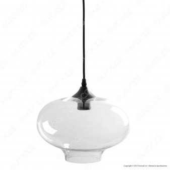 V-TAC VT-7229 Lampadario in Vetro Trasparente con Portalampada per