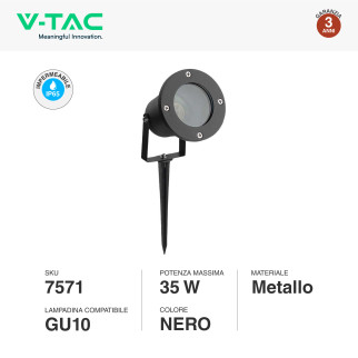 VT-7701 Portafaretto da Giardino con Portalampada GU10 V-Tac