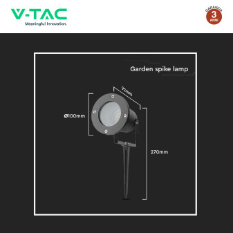 VT-7701 Portafaretto da Giardino con Portalampada GU10 V-Tac
