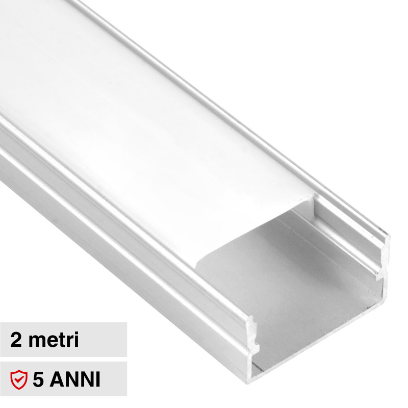 VT-8202 Profilo Piatto in Alluminio da 2m per Strisce LED V-Tac