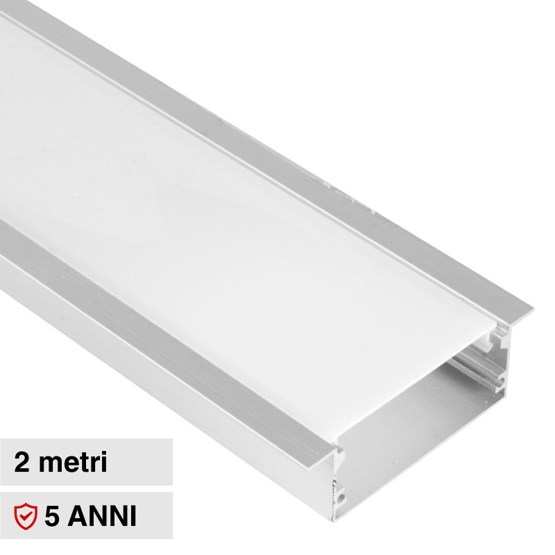 VT-8206 Profilo piatto in Alluminio da 2m per Strisce LED V-Tac