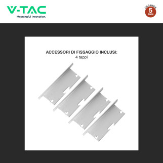 VT-8206 Profilo piatto in Alluminio da 2m per Strisce LED V-Tac