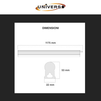 Tubo LED T5 24W SMD 120cm Linkabile in Alluminio Universo