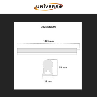 Tubo LED T5 30W SMD 150cm Linkabile in Alluminio Universo