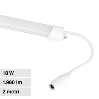 Striscia LED Rigida 18W SMD 120 LED/m 12V in Alluminio 2m Universo