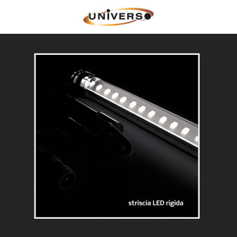 Striscia LED Rigida 10W SMD 120 LED/m 12V in Alluminio 1m Universo