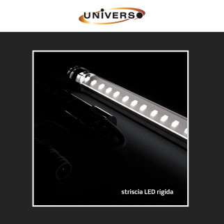 Striscia LED Rigida 9W SMD 120 LED/m 12V in Alluminio 1m Universo