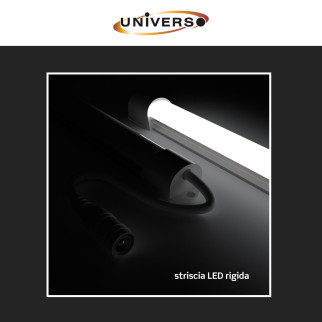 Striscia LED Rigida 10W SMD 120 LED/m 12V in Alluminio 1m Universo