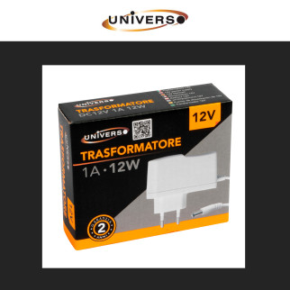 Alimentatore 12W 12V IP44 Plug&Play Jack 2.1 Colore Bianco Universo