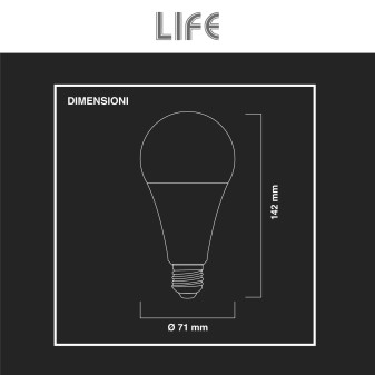 Lampadina LED E27 16W Bulb A70 Goccia Life