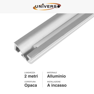 Profilo per Luce Indiretta in Alluminio da 2m per Strisce LED Universo