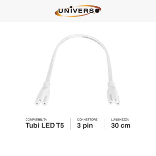 Cavo di Collegamento 30cm per Tubi T5 a 3 Pin Universo