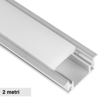 Profilo Piatto Calpestabile in Alluminio 2m per Strisce LED Universo