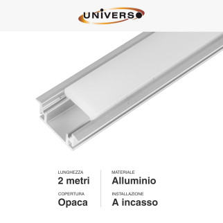 Profilo Piatto Calpestabile in Alluminio 2m per Strisce LED Universo
