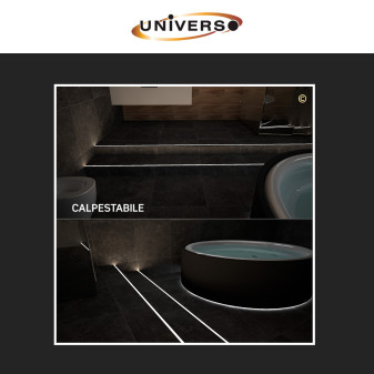 Profilo Piatto Calpestabile in Alluminio 2m per Strisce LED Universo