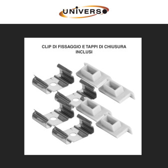 Profilo Piatto Calpestabile in Alluminio 2m per Strisce LED Universo