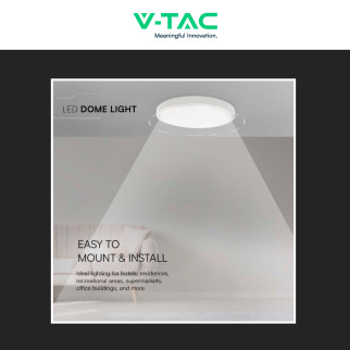 VT-8618 Plafoniera LED Rotonda 18W SMD IP44 Colore Bianco V-Tac