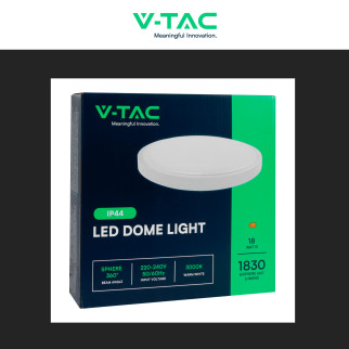VT-8618 Plafoniera LED Rotonda 18W SMD IP44 Colore Bianco V-Tac