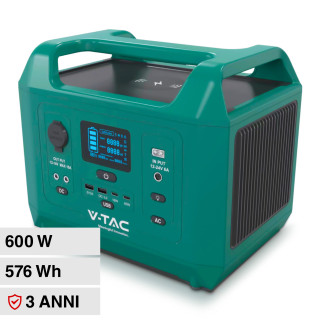 VT-606N Accumulatore Portatile LiFePO4 576Wh 600W V-Tac