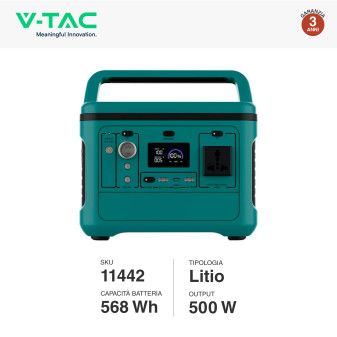 VT-606 Accumulatore Portatile al Litio 568Wh 500W V-Tac