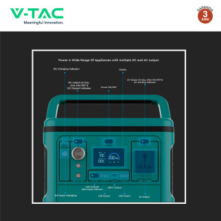 VT-606 Accumulatore Portatile al Litio 568Wh 500W V-Tac