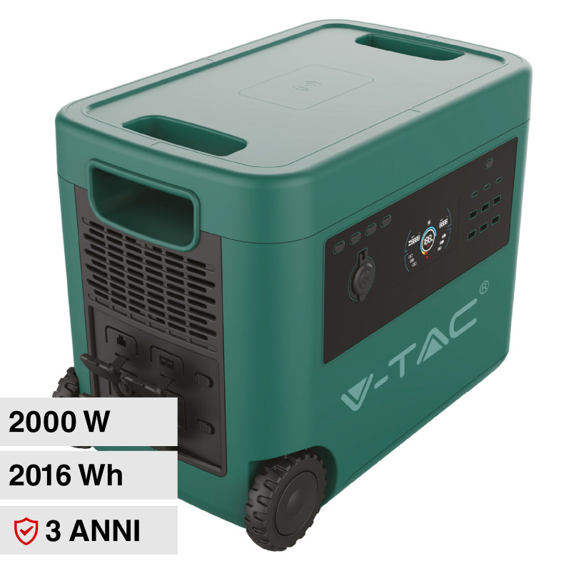VT-2002 Accumulatore Portatile LiFePO4 2016Wh 2000W V-Tac