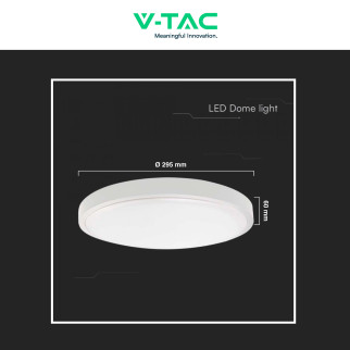 VT-8624 Plafoniera LED Rotonda 24W SMD IP44 Colore Bianco V-Tac