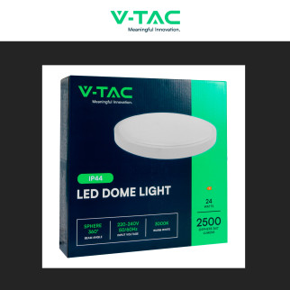 VT-8624 Plafoniera LED Rotonda 24W SMD IP44 Colore Bianco V-Tac