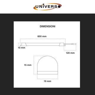 Striscia LED Rigida 5W SMD 120 LED/m 12V in Alluminio 60cm Universo