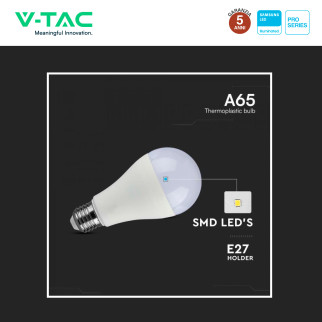 Lampadina LED E27 15W Goccia A65 SMD Chip Samsung V-Tac Pro