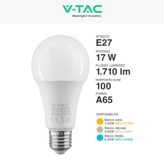 VT-2017 Lampadina LED E27 17W Goccia A65 Goccia SMD V-Tac
