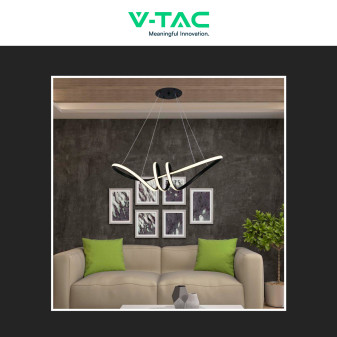 VT-7798 Lampadario LED a Sospensione 24W SMD Colore Nero V-Tac