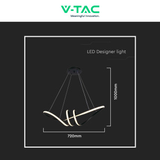 VT-7798 Lampadario LED a Sospensione 24W SMD Colore Nero V-Tac