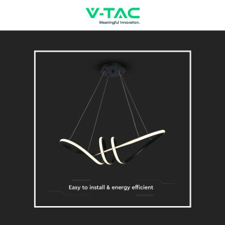VT-7798 Lampadario LED a Sospensione 24W SMD Colore Nero V-Tac