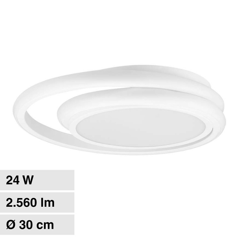 VT-7783 Plafoniera LED Rotonda 24W SMD in Metallo Colore Bianco V-Tac