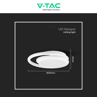 VT-7783 Plafoniera LED Rotonda 24W SMD in Metallo Colore Bianco V-Tac