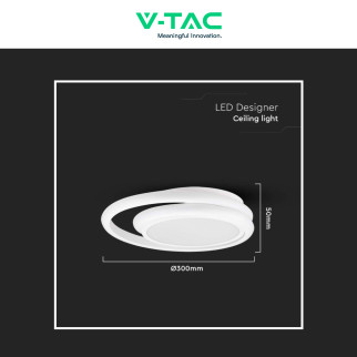 VT-7783 Plafoniera LED Rotonda 24W SMD in Metallo Colore Bianco V-Tac