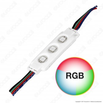 V-Tac VT-50506 Modulo 3 LED 0,72W SMD 12V RGB Impermeabile IP67 - SKU