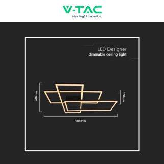 VT-7926 Plafoniera LED Design Rettangolare 47W Dimmerabile  V-Tac