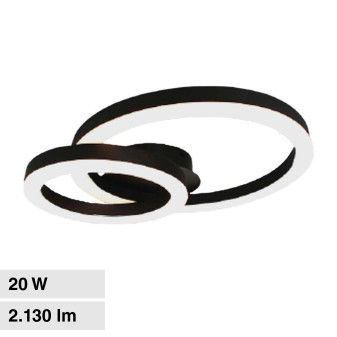 VT-7787 Plafoniera LED SMD Design Tonda 20 W Alluminio Nero V-Tac