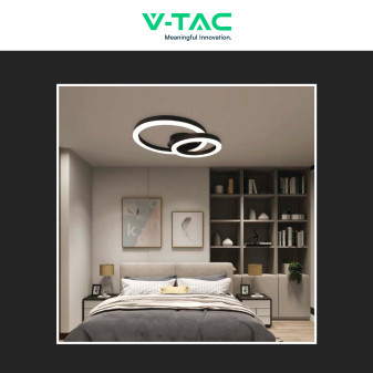 VT-7787 Plafoniera LED SMD Design Tonda 20 W Alluminio Nero V-Tac